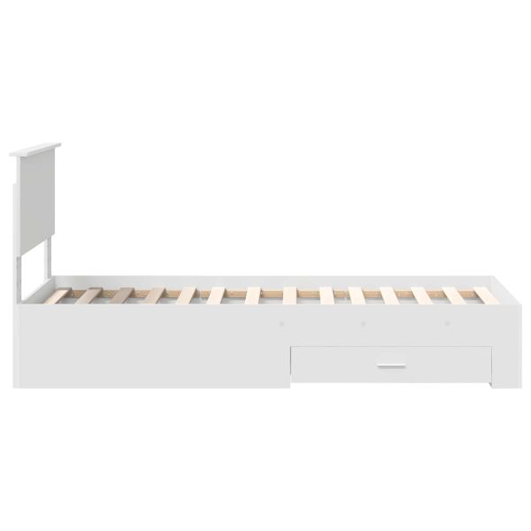 Рамка за легло Бяло и сребро 75 x 190 cm Инженерно дърво