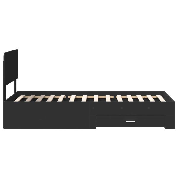 Рамка за легло с таблото Черно 100 x 200 cm Инженерно дърво