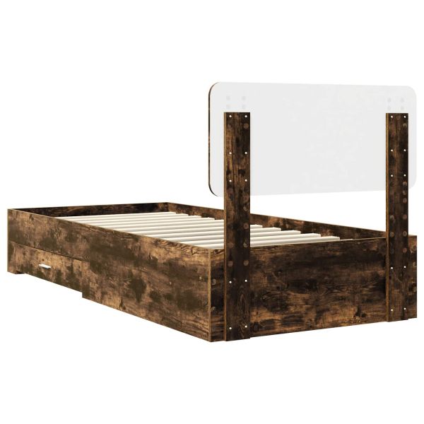 Рамка за легло с таблото Димян дъб 75 x 190 cm Инженерно дърво