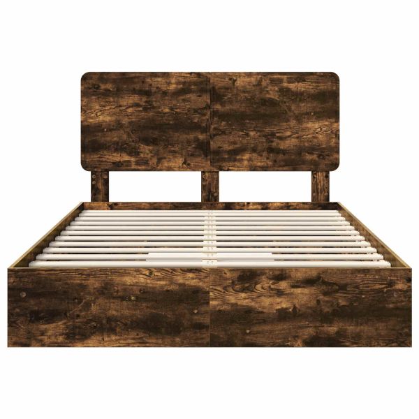 Легло с място за съхранение с таблото Димян дъб 140 x 190 cm