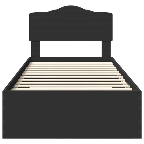 Рамка за легло с таблото Черно 75 x 190 cm Инженерно дърво
