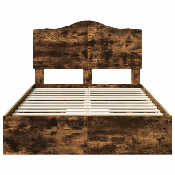 Легло с място за съхранение с таблото Димян дъб 135 x 190 cm