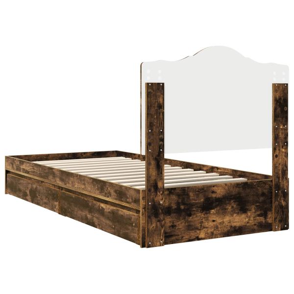 Легло с място за съхранение с таблото Димян дъб 90 x 200 cm