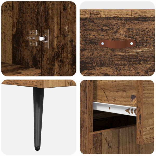 Висок шкаф Старо дърво 69,5 x 34 x 180 см Инженерно дърво