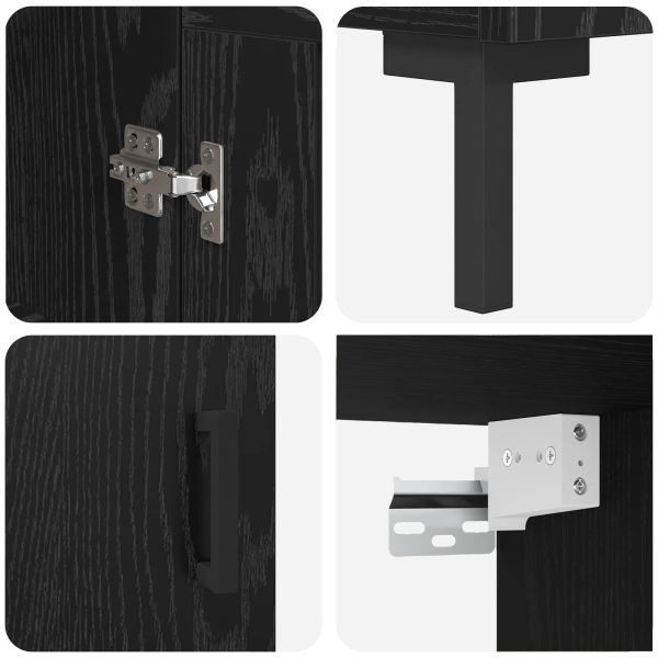 Висок шкаф 2 pcs Черния дъб Инженерно дърво