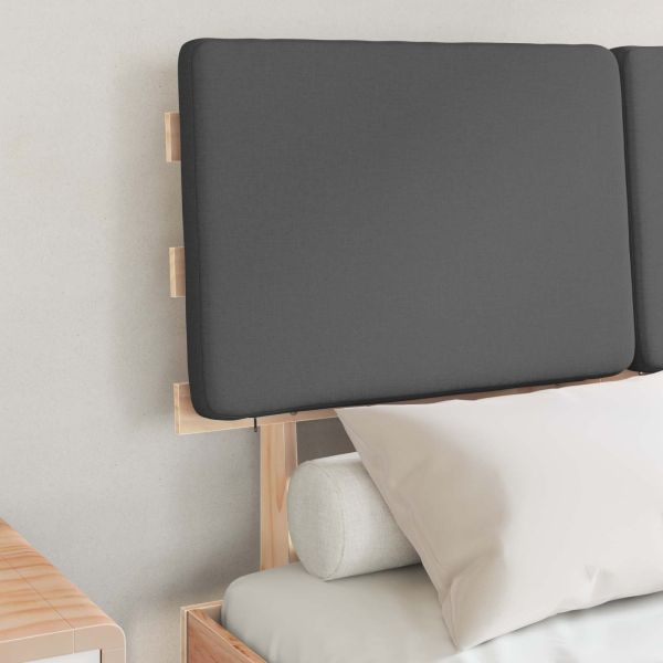 Леглова рамка с тапицирана гръбна част Тъмен сив 120 x 200 cm