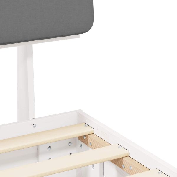 Леглова рамка с тапицирана гръбна част Светлосиво 120 x 200 cm