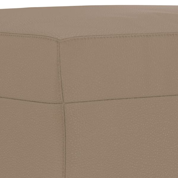 Комплект дивани 3 части с възглавници капучино изкуствена кожа