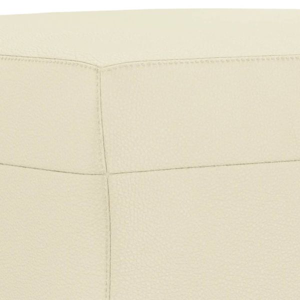 Комплект дивани от 4 части с възглавници кремав изкуствена кожа