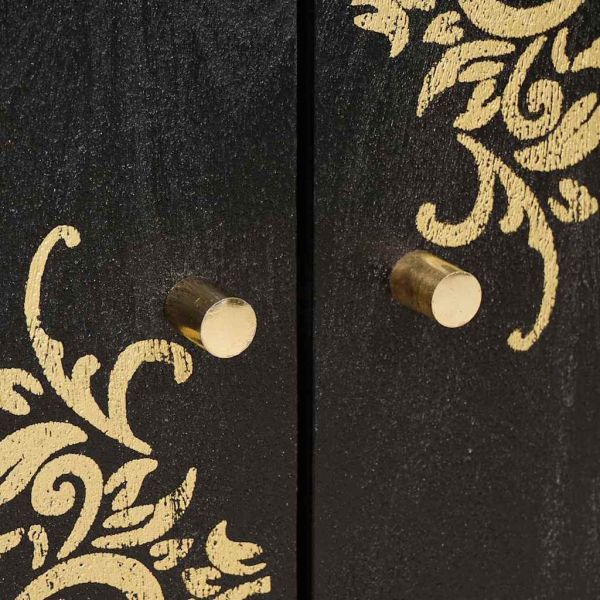 Комплект шкафове за баня с рафт 3 pcs Черно 180 x 33 x 75 см