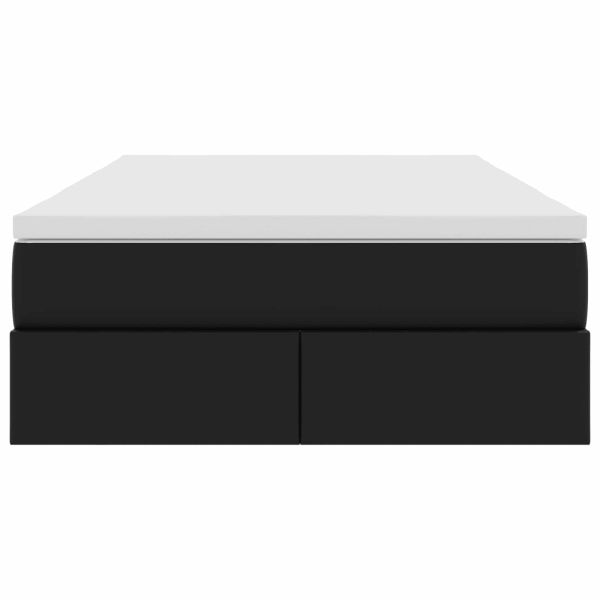 Легло с място за съхранение и матрак Черно 120 x 190 cm