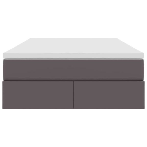 Легло с място за съхранение и матрак с матрак Сив 120 x 200 cm
