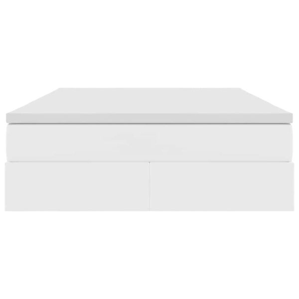 Легло с място за съхранение и матрак с матрак Бяло 140 x 190 cm