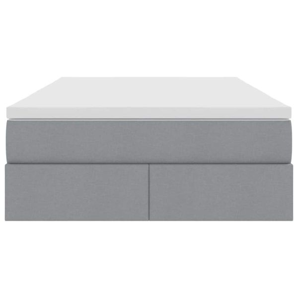 Легло с място за съхранение и матрак Светлосиво 120 x 200 cm