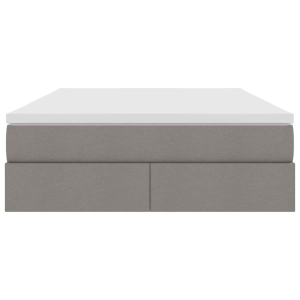 Легло с място за съхранение и матрак Таупе 140 x 190 cm