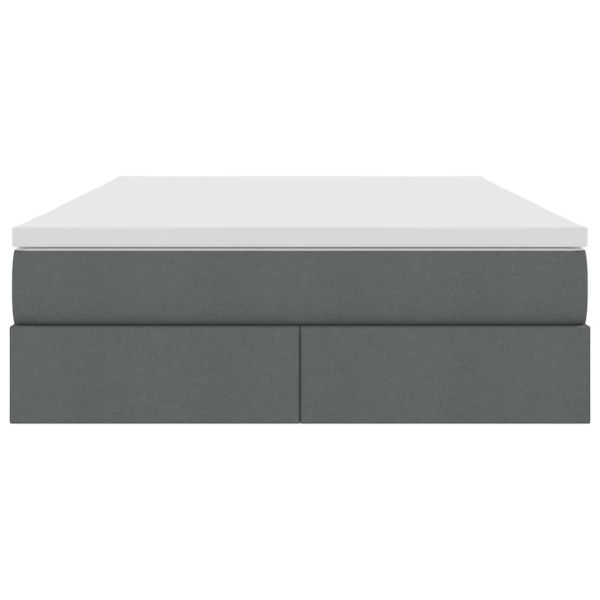 Легло с място за съхранение и матрак Тъмен сив 140 x 200 cm