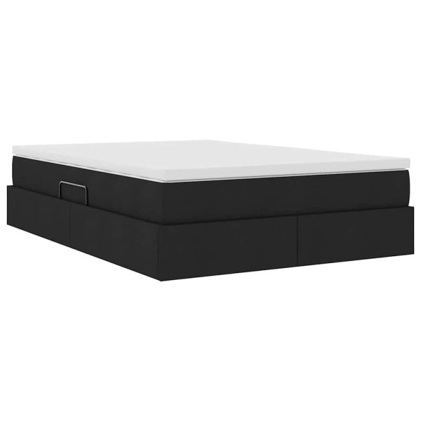 Легло с място за съхранение и матрак Черно 140 x 200 cm