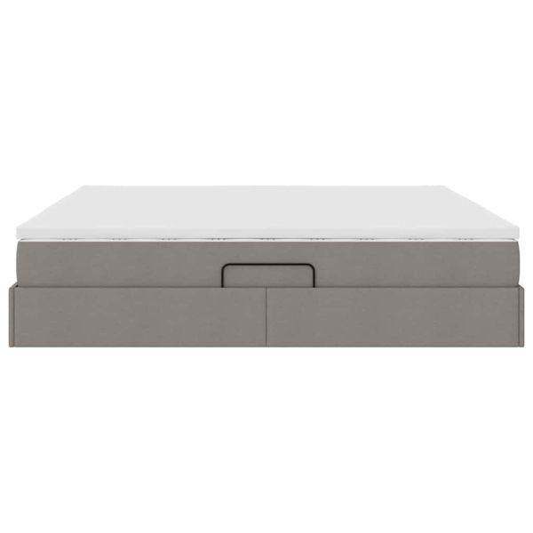 Легло с място за съхранение и матрак Таупе 200 x 200 cm