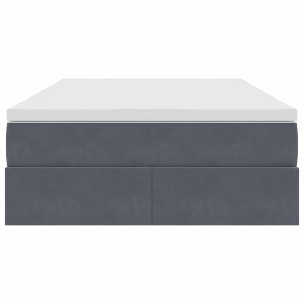 Легло с място за съхранение и матрак Тъмен сив 120 x 190 cm