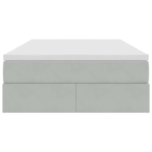Легло с място за съхранение и матрак Светлосиво 120 x 200 cm