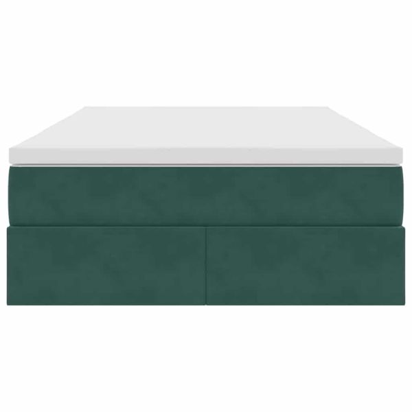 Легло с място за съхранение и матрак Тъмен зелен 120 x 200 cm
