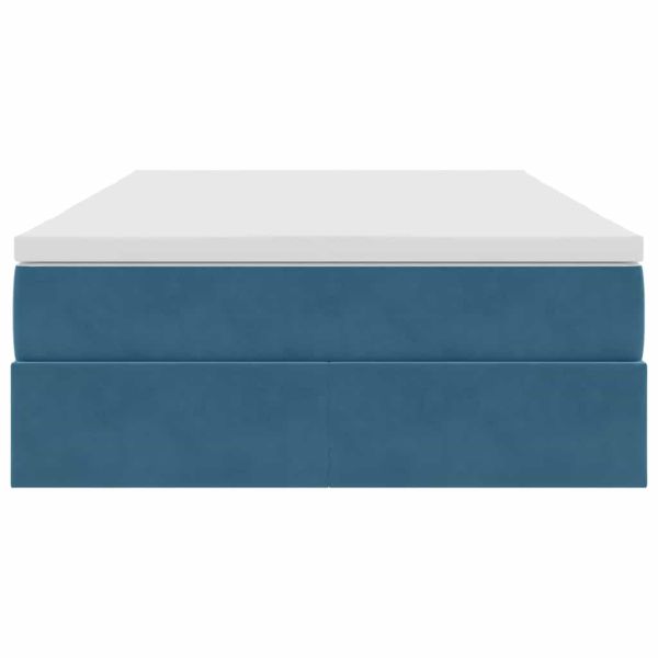 Легло с място за съхранение и матрак Тъмен син 120 x 200 cm