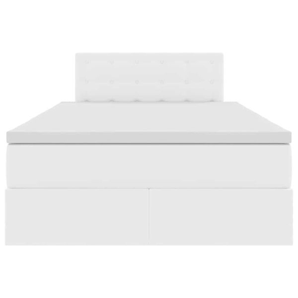 Легло с място за съхранение Чисто бяло 120 x 200 cm Изкуствена
