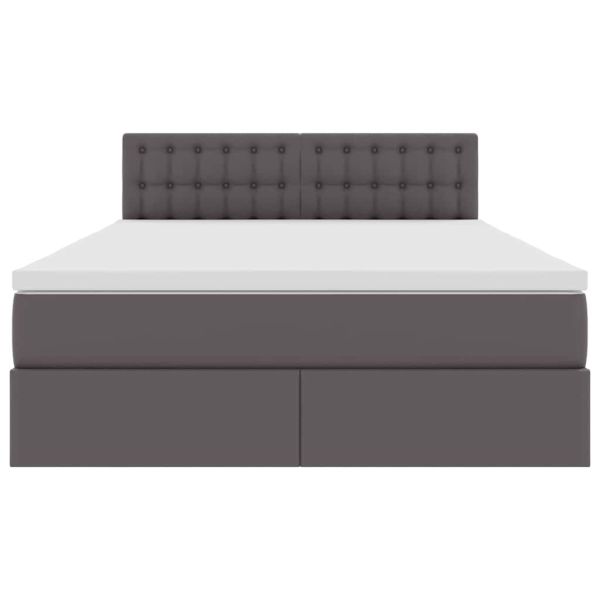 Легло с място за съхранение Сив 140 x 200 cm Изкуствена