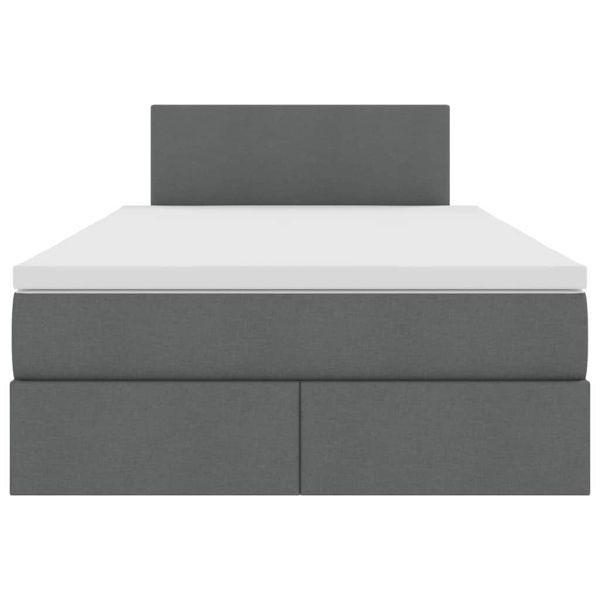 Легло с място за съхранение и матрак Тъмен сив 120 x 200 cm