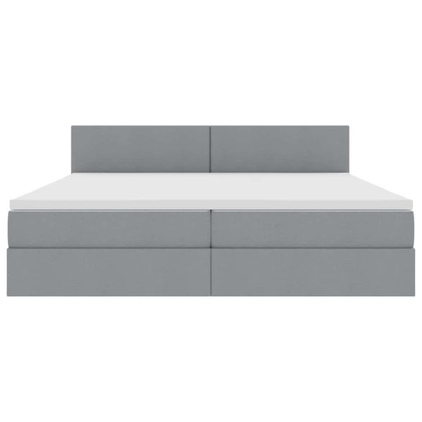 Легло с място за съхранение и матрак Светлосиво 200 x 200 cm