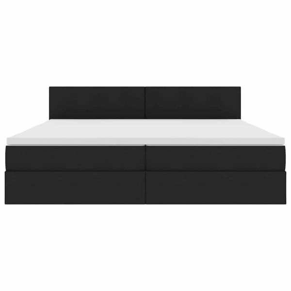Легло с място за съхранение и матрак Черно 200 x 200 cm