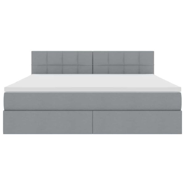 Легло с място за съхранение и матрак Светлосиво 160 x 200 cm