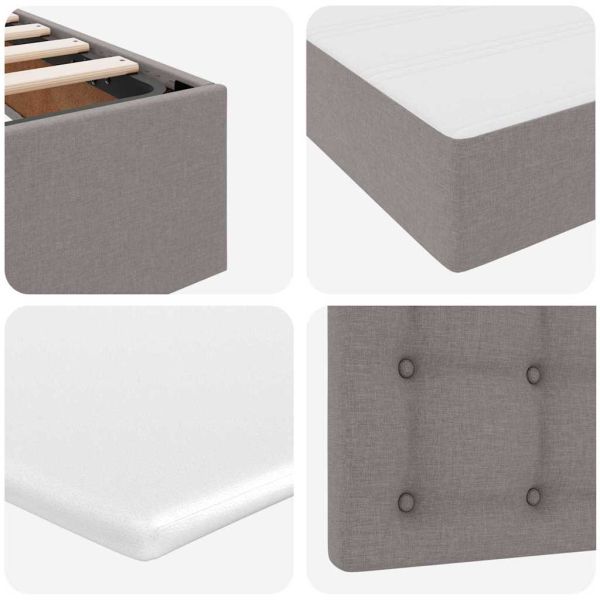 Легло с място за съхранение и матрак Таупе 140 x 190 cm