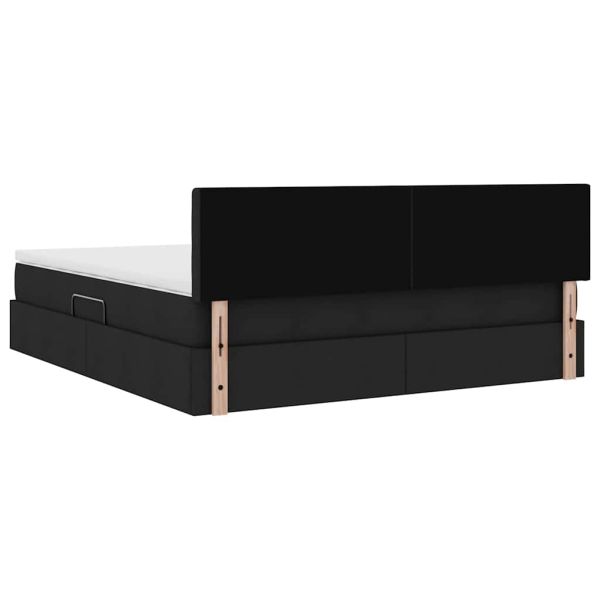 Легло с място за съхранение и матрак Черно 180 x 200 cm