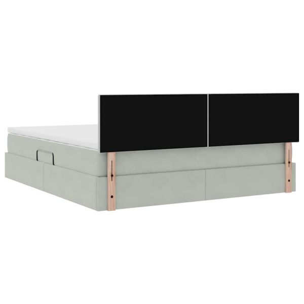 Легло с място за съхранение Светлосиво 160 x 200 cm Кадифе