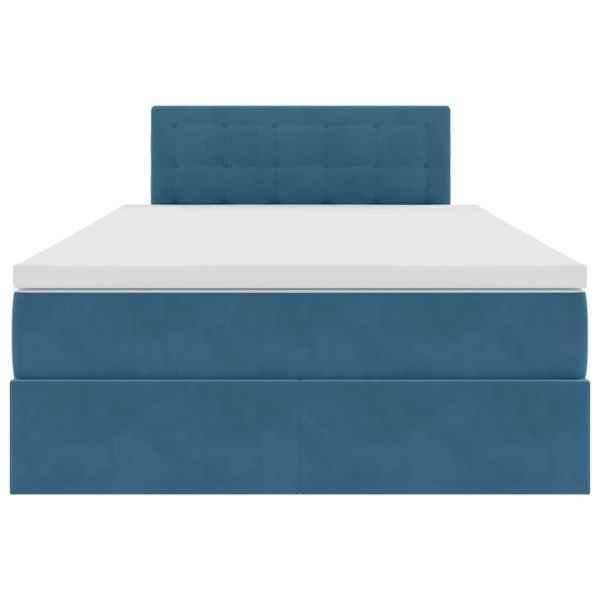 Легло с място за съхранение с матрак Синьо 120 x 190 cm Кадифе