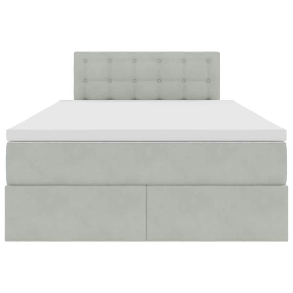 Легло с място за съхранение Светлосиво 120 x 200 cm Кадифе