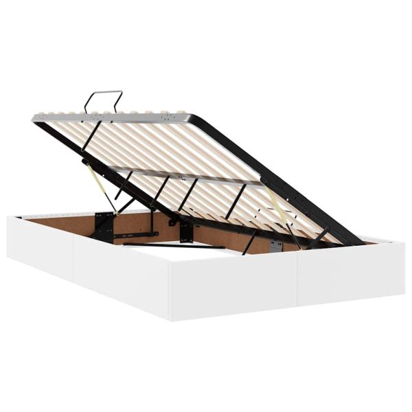 Легло с място за съхранение Чисто бяло 120 x 200 cm Изкуствена