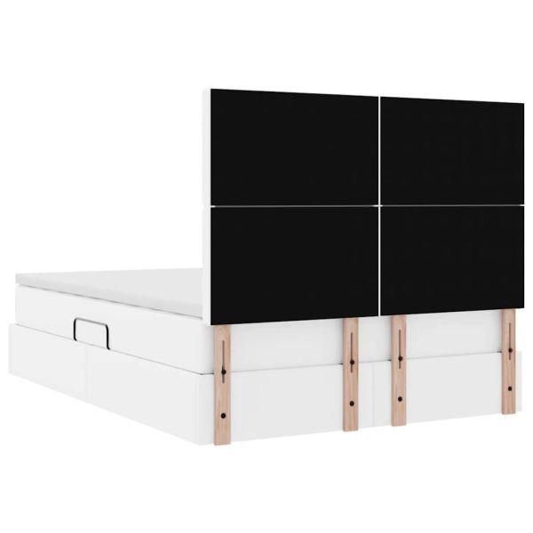 Легло с място за съхранение Чисто бяло 140 x 200 cm Изкуствена