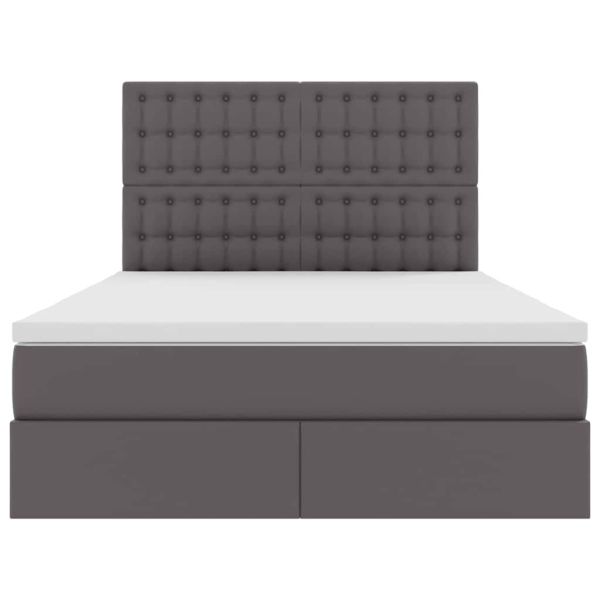 Легло с място за съхранение Сив 140 x 200 cm Изкуствена