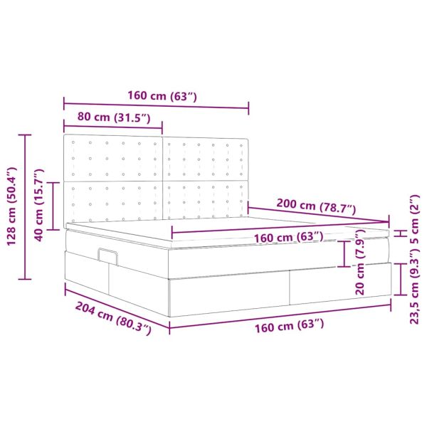 Легло с място за съхранение Черно 160 x 200 cm Изкуствена