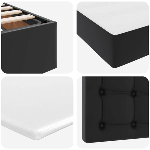 Легло с място за съхранение Черно 180 x 200 cm Изкуствена