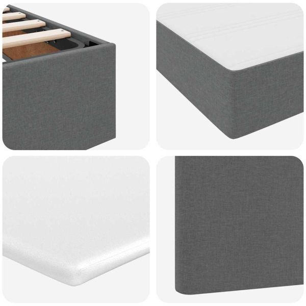 Легло с място за съхранение Тъмен сив 120 x 190 cm Изкуствена