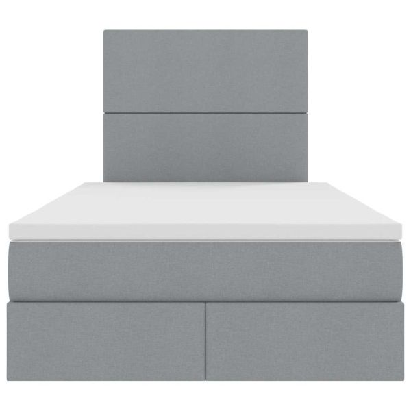 Легло с място за съхранение Светлосиво 120 x 200 cm Изкуствена