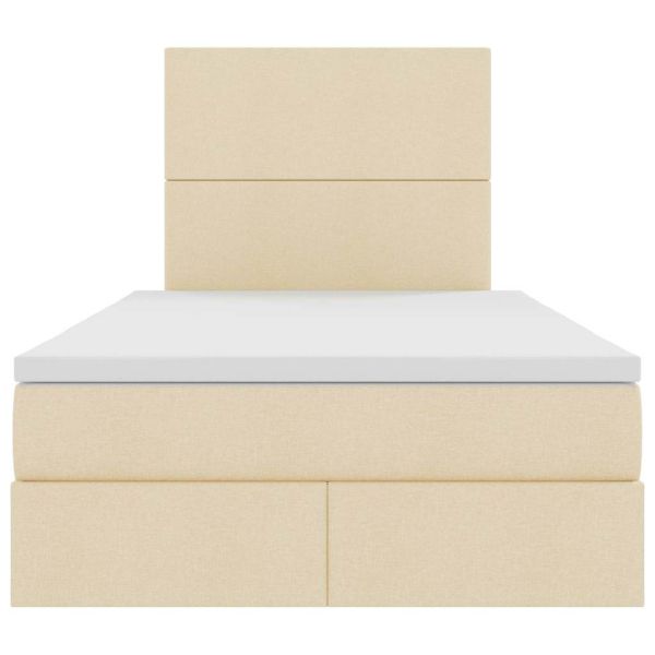 Легло с място за съхранение Кремав 120 x 200 cm Изкуствена