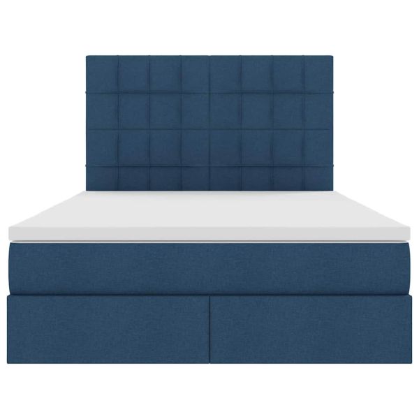Легло с място за съхранение Синьо 140 x 190 cm Изкуствена