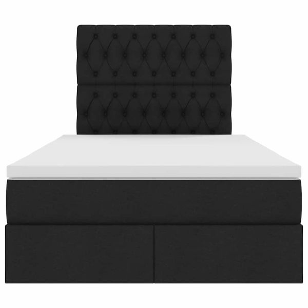 Легло с място за съхранение Черно 120 x 190 cm Изкуствена