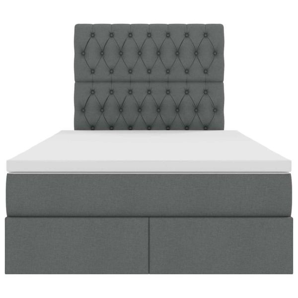 Легло с място за съхранение Тъмен сив 120 x 200 cm Изкуствена