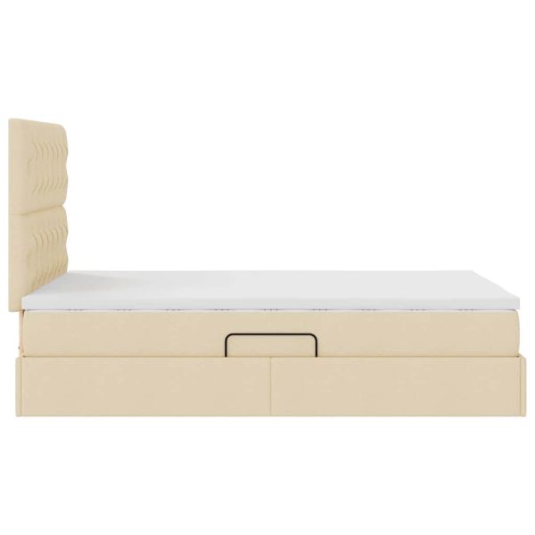 Легло с място за съхранение Кремав 120 x 200 cm Изкуствена
