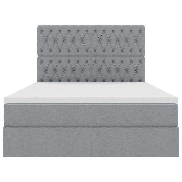 Легло с място за съхранение Светлосиво 140 x 200 cm Изкуствена